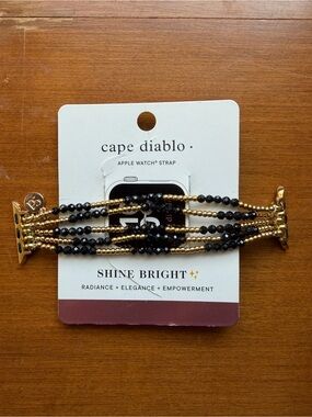 Cape Diablo Black & Gold Multi-Strand Beaded Apple Watch Band